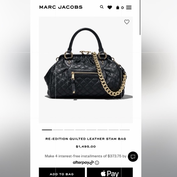 Marc Jacobs Stam Black Quilted Kiss Lock Snap Closure Satchel Purse Y2K Vintage - Picture 3 of 10